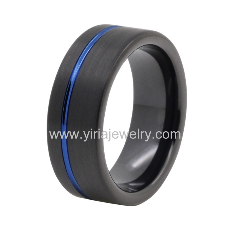 Wholesale 4mm high polished black ceramic wedding band ring
