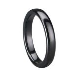 Wholesale 4mm high polished black ceramic wedding band ring
