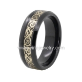 Wholesale 4mm high polished black ceramic wedding band ring