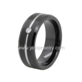 Wholesale 4mm high polished black ceramic wedding band ring