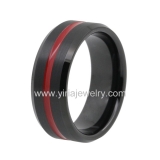 Wholesale 4mm high polished black ceramic wedding band ring