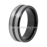 Wholesale 4mm high polished black ceramic wedding band ring