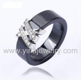 Wholesale 4mm high polished black ceramic wedding band ring