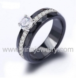 Wholesale 4mm high polished black ceramic wedding band ring