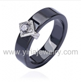 Wholesale 4mm high polished black ceramic wedding band ring