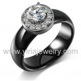 Wholesale 4mm high polished black ceramic wedding band ring
