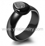 Wholesale 4mm high polished black ceramic wedding band ring