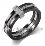 Wholesale 4mm high polished black ceramic wedding band ring