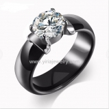 Wholesale 4mm high polished black ceramic wedding band ring