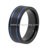 Wholesale 4mm high polished black ceramic wedding band ring